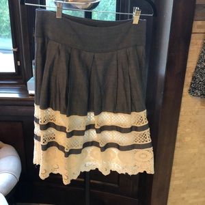 Anne Taylor blue and white lace skirt